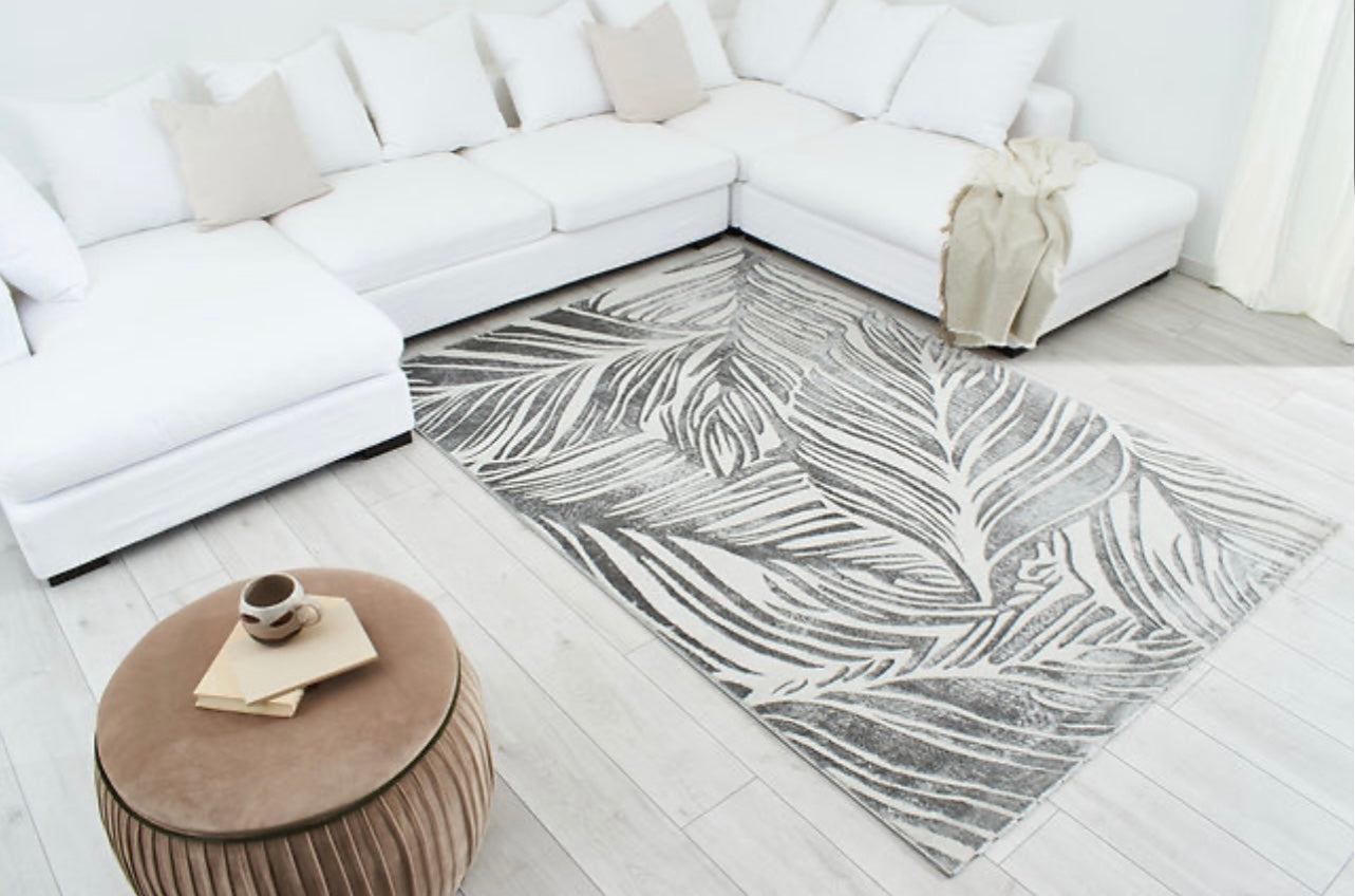 LIPARIS - Tapis gris à poils ras