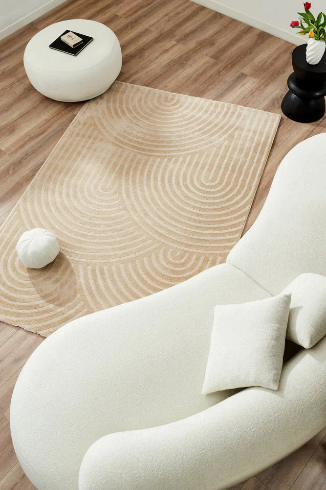 BIANCA - Tapis beige à poil ras 157