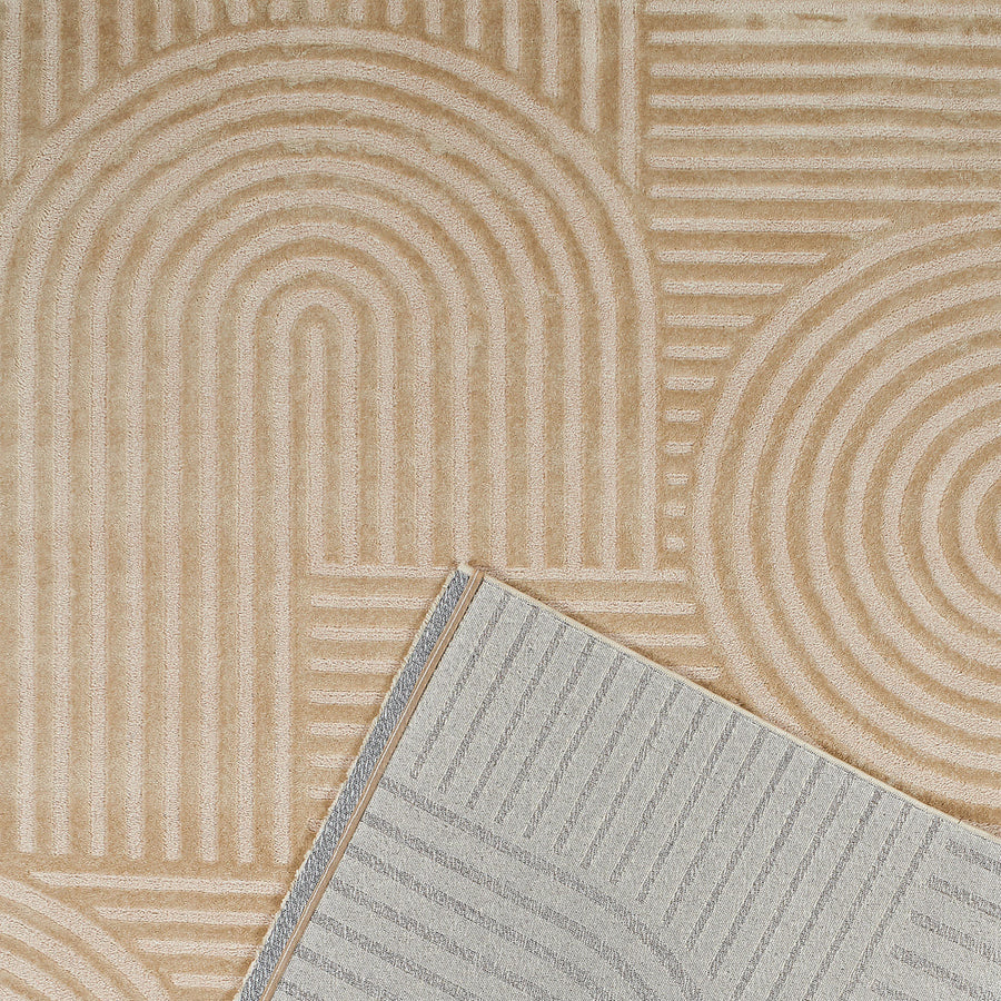 BIANCA - Tapis beige à poil ras 163