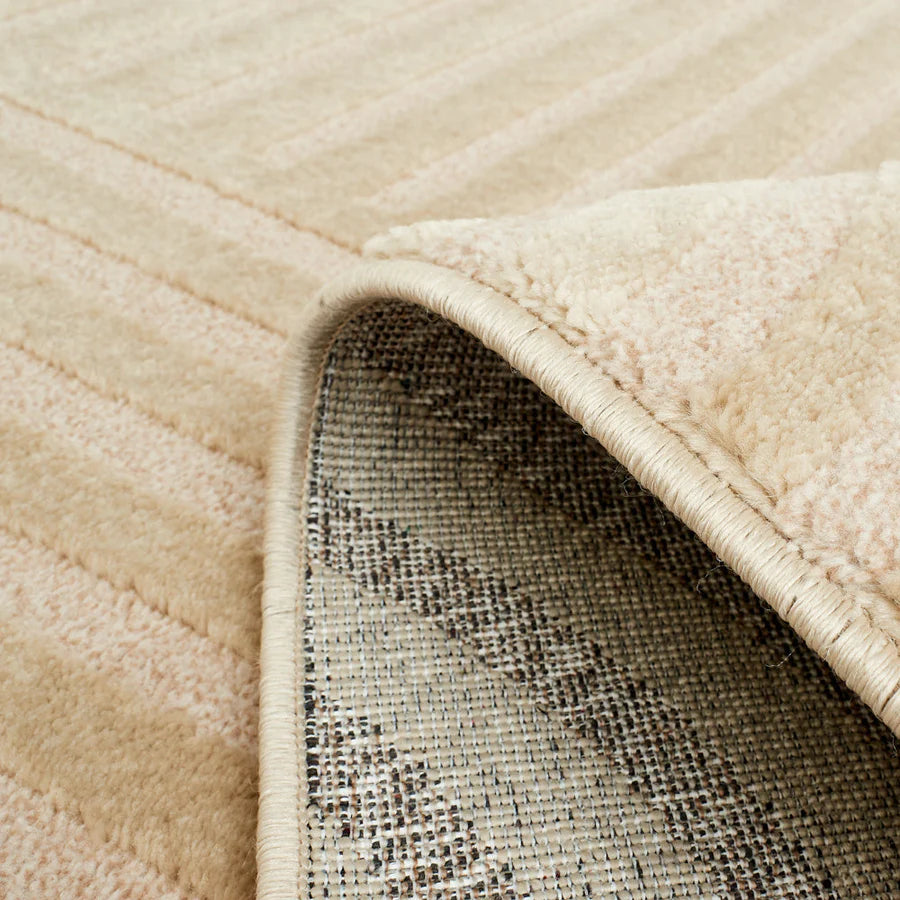 BIANCA - Tapis beige à poil ras 163