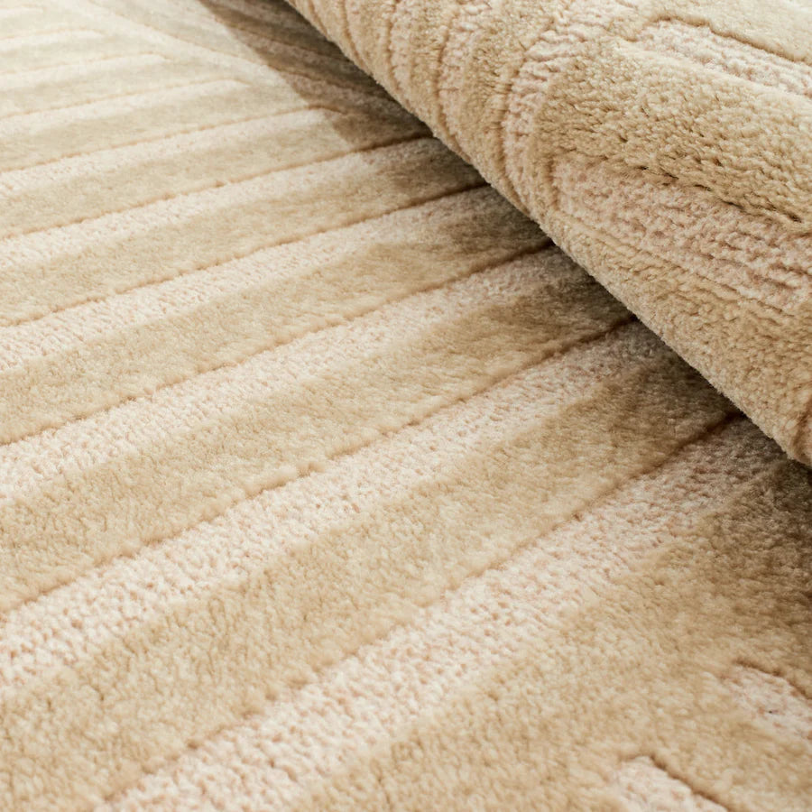 BIANCA - Tapis beige à poil ras 163