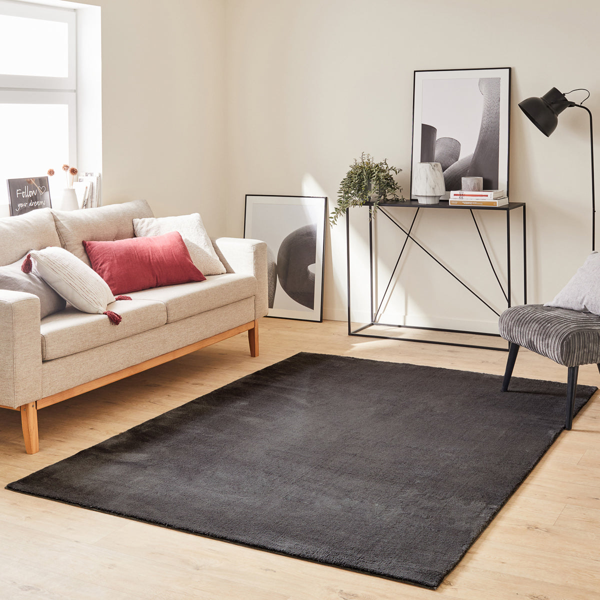 LOFT - Tapis à poils longs Antharcite