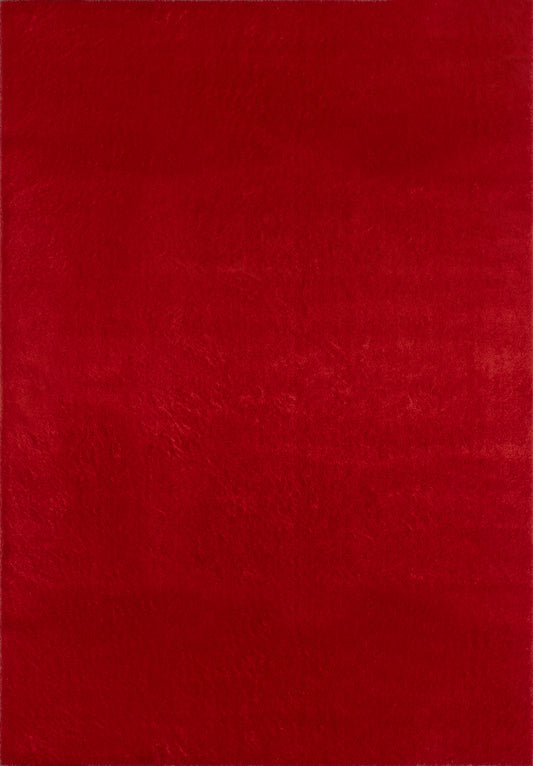 LOFT - Tapis à poils long rouge