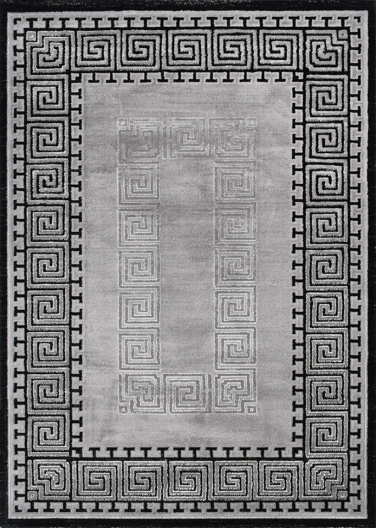 TUANA - Tapis gris noir à poils ras