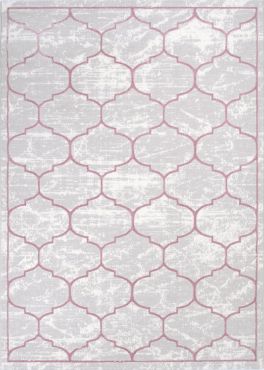 TUANA - Tapis Rose Crème Quadrilope