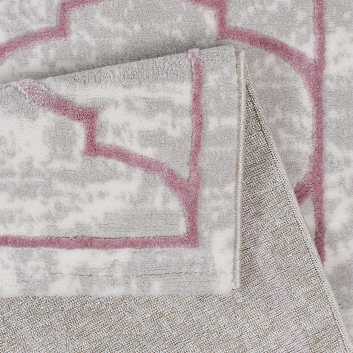 TUANA - Tapis Rose Crème Quadrilope