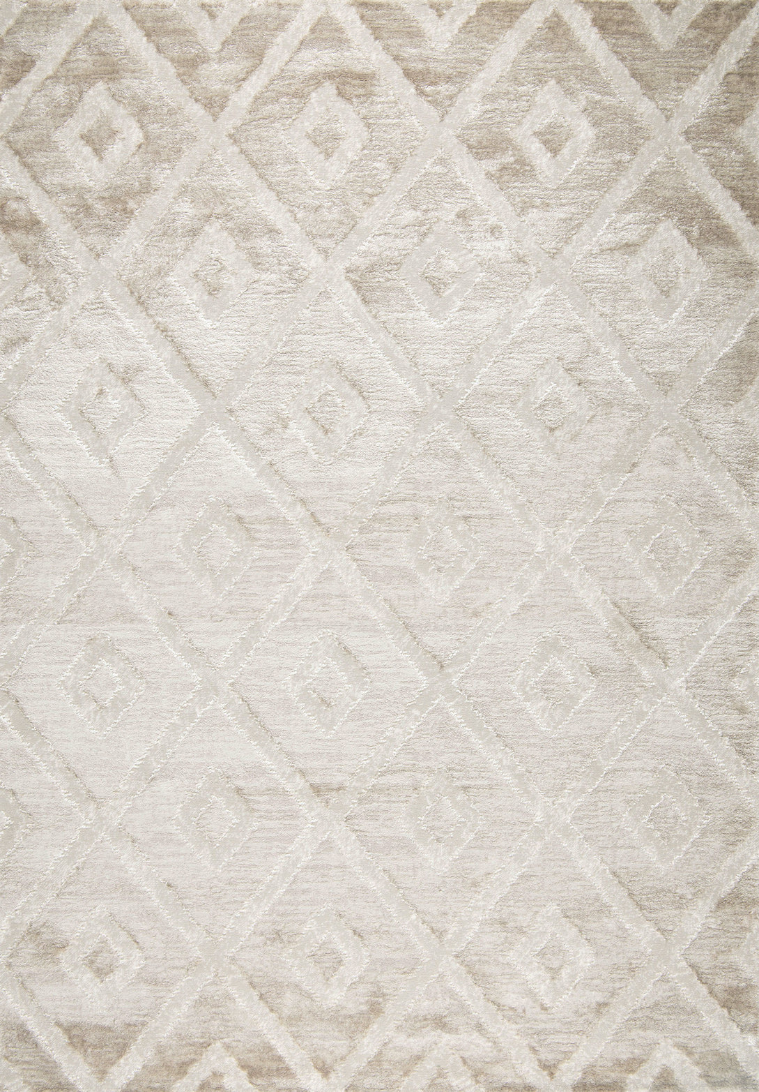 TUANA - Tapis losange beige