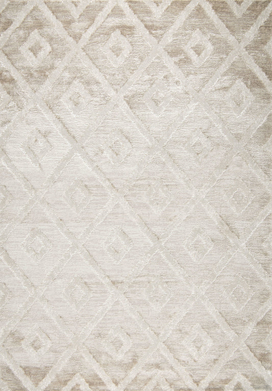 TUANA - Tapis losange beige