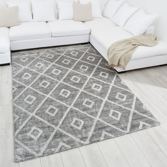 TUANA - Tapis losange gris