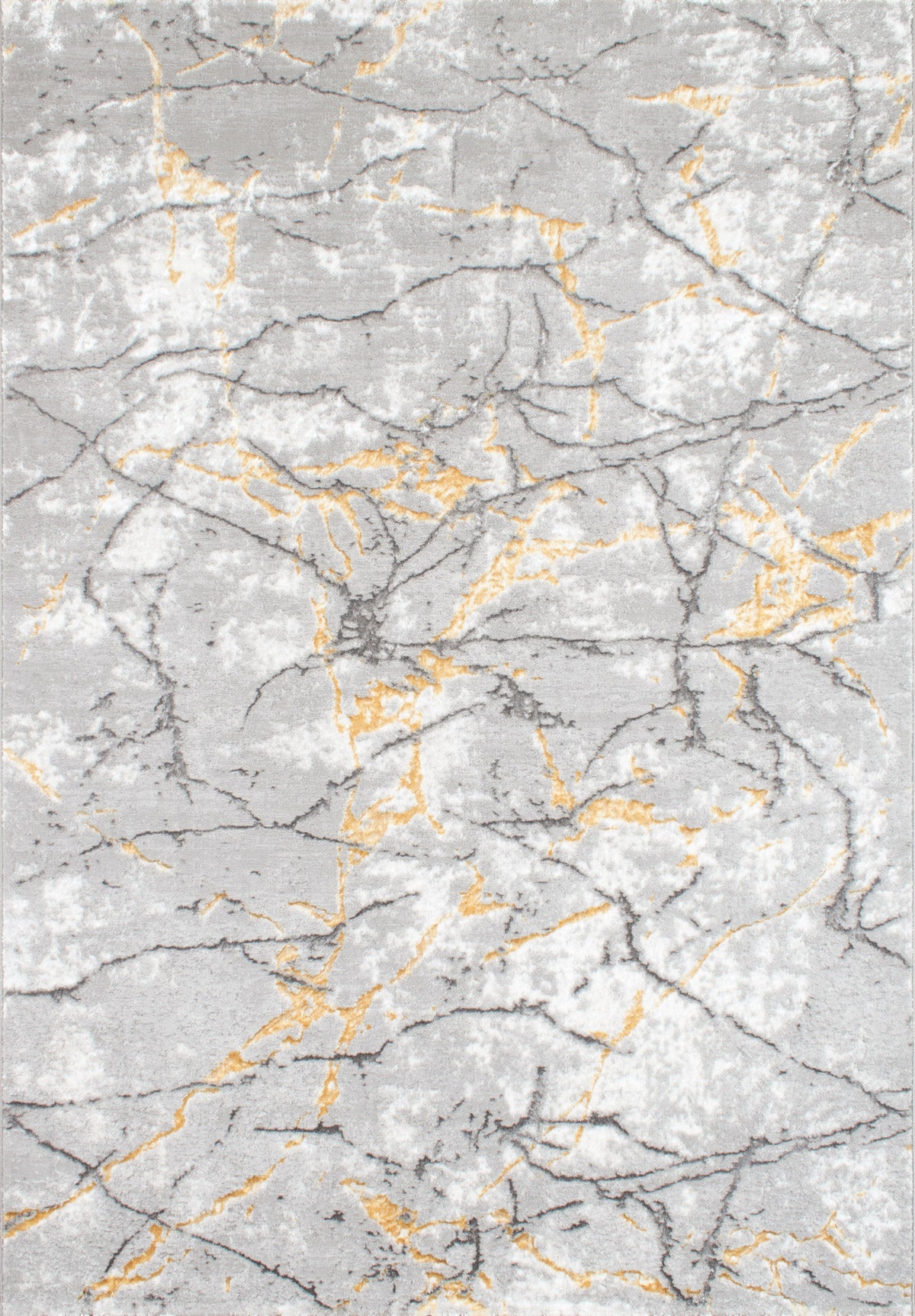 LIPARIS - Tapis Marbré gris dorée à poils ras