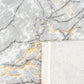 LIPARIS - Tapis Marbré gris dorée à poils ras