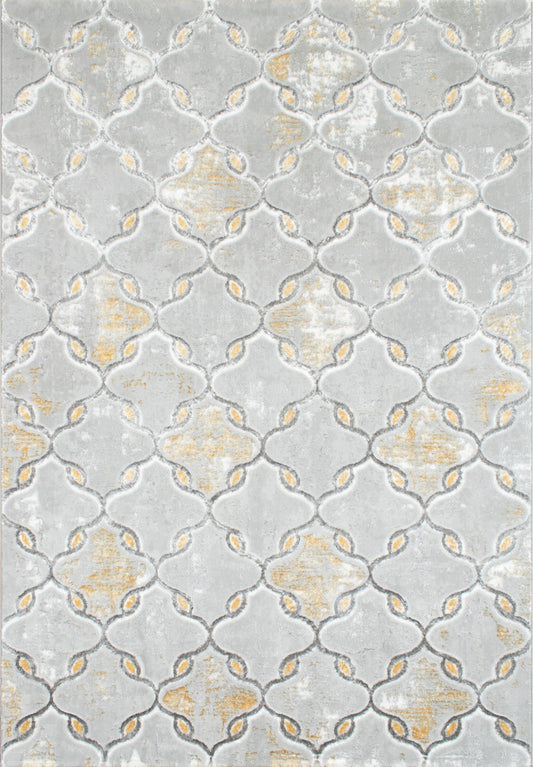 LIPARIS - Tapis gris or à poils ras