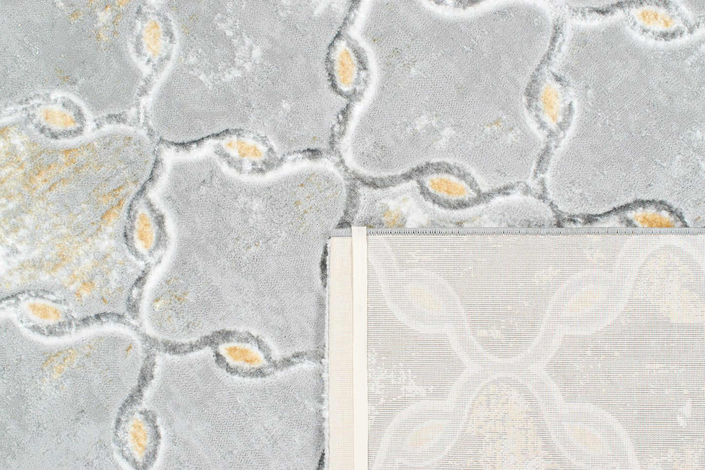 LIPARIS - Tapis gris or à poils ras